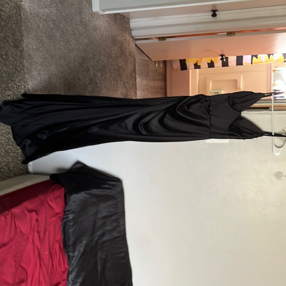Black silky dress